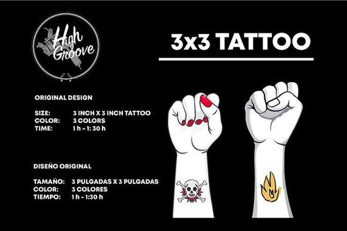 How much is a 3x3 tattoo